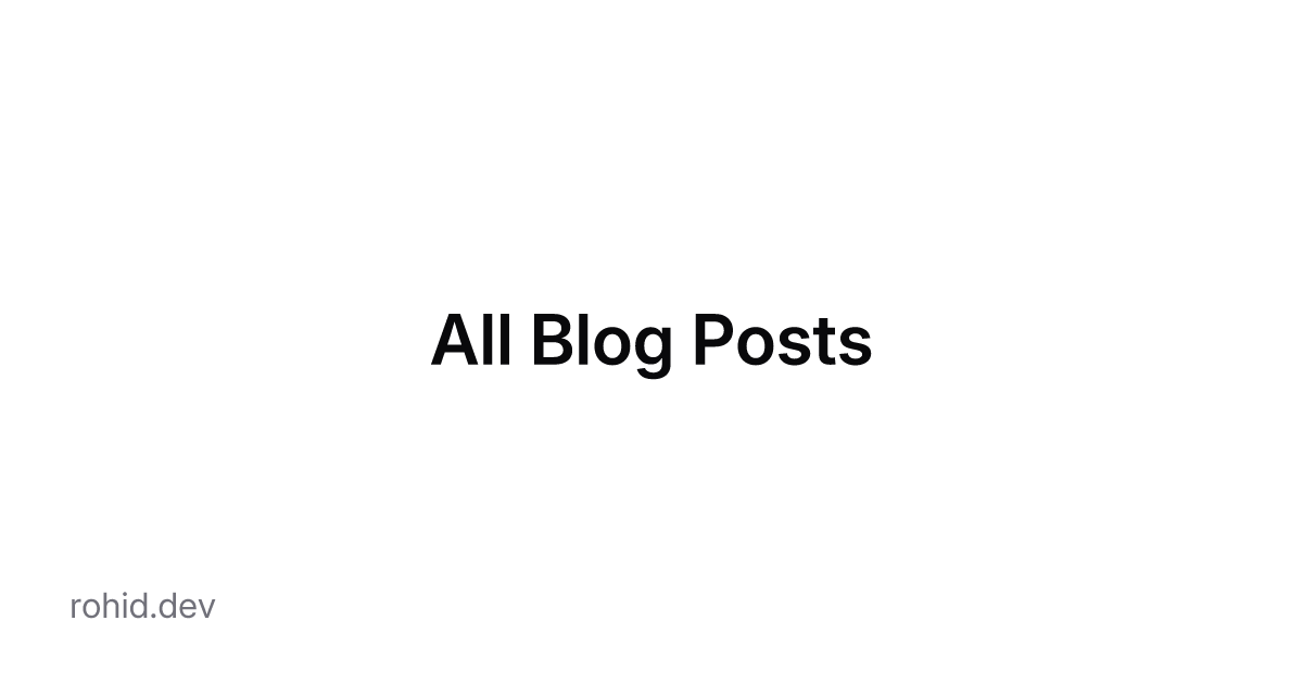 All Blog Posts